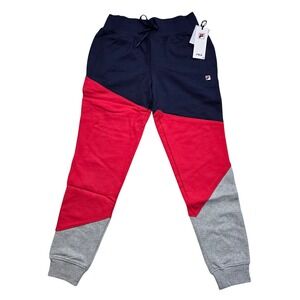 FILA‎ NWT Adrianna Jogger Pants Colorblock Navy Red Grey Athletic Womens Small S